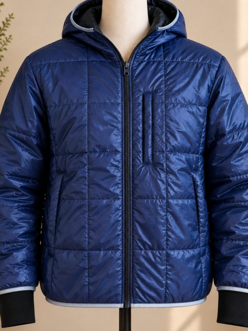 Astronomy Men's Navy Blue Hooded Puffer Jacket NWT Size XL